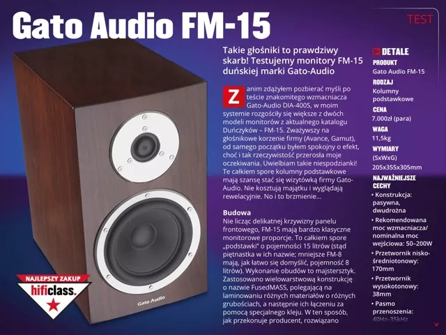 Gato FM-15 zrecenzowane przez hificlass.