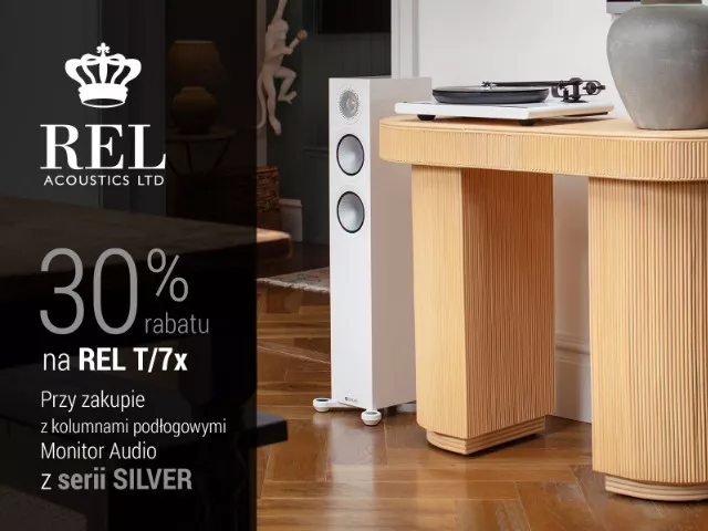 Rabat 30% na subwoofery REL T/x przy zakupie wybranych kolumn Monitor Audio